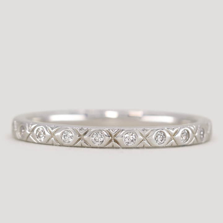 Penelope - Diamond Set Full or Half Eternity Art Deco Wedding Ring - Made-to-Order Wedding Rings - Made-to-Order