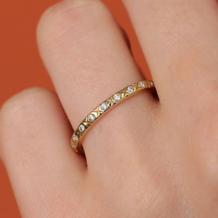 Penelope - Diamond Set Full or Half Eternity Art Deco Wedding Ring - Made-to-Order Wedding Rings - Made-to-Order
