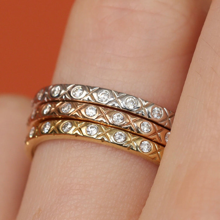 Penelope - Diamond Set Full or Half Eternity Art Deco Wedding Ring - Made-to-Order Wedding Rings - Made-to-Order