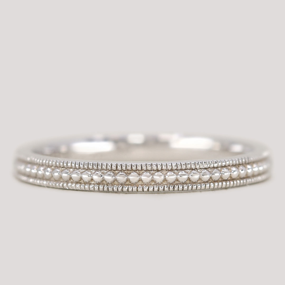 Quinn - Vintage Style Beaded Full or Half Eternity Style Wedding Ring - Made-to-Order Wedding Rings - Made-to-Order