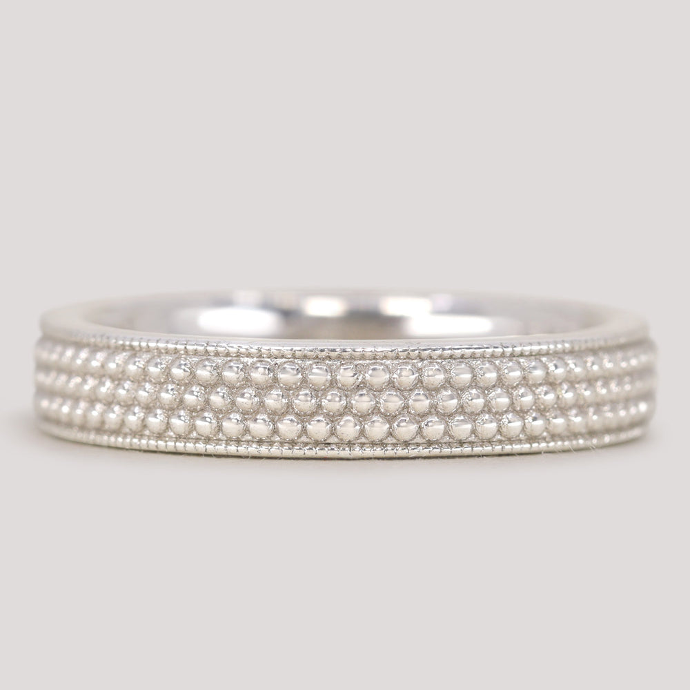 Quinn - Beaded Wide Wedding Ring - Made-to-Order Wedding Rings - Wide