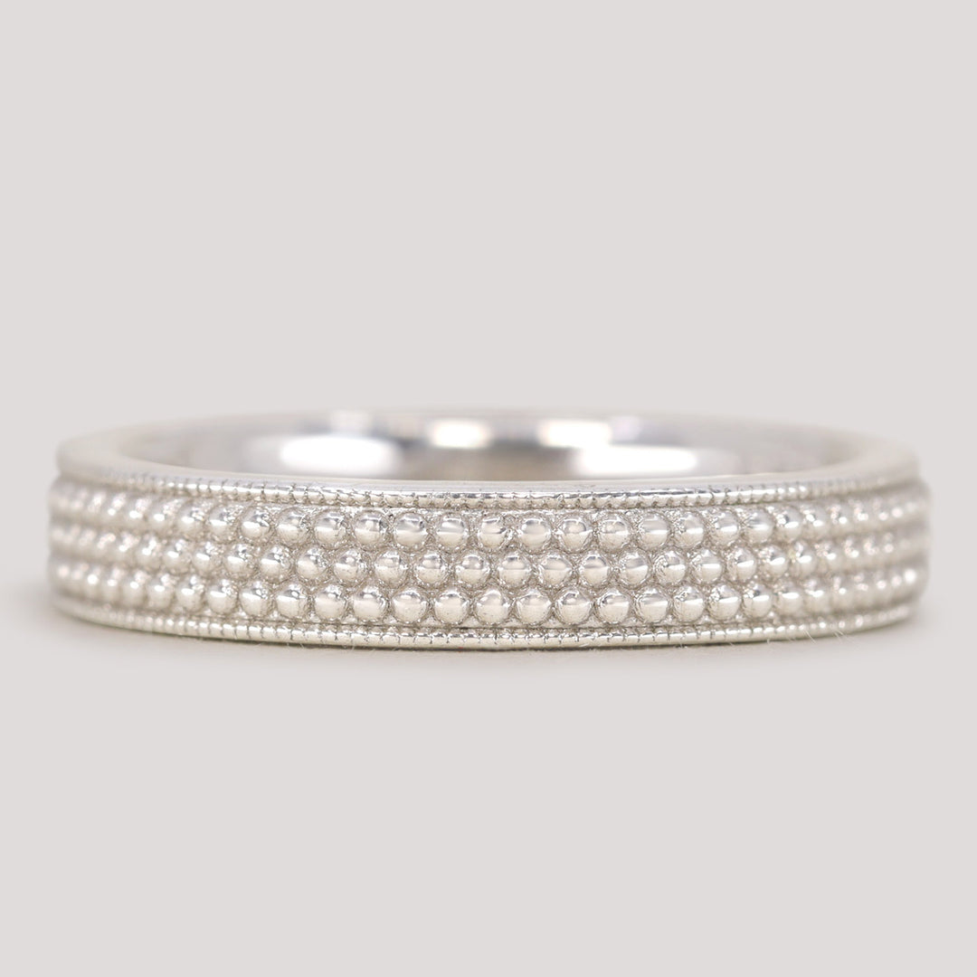 Quinn - Beaded Wide Wedding Ring - Made-to-Order Wedding Rings - Wide