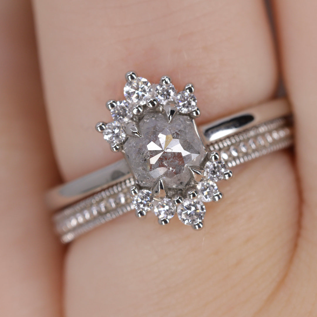Quinn - Vintage Style Beaded Full or Half Eternity Style Wedding Ring - Made-to-Order Wedding Rings - Made-to-Order