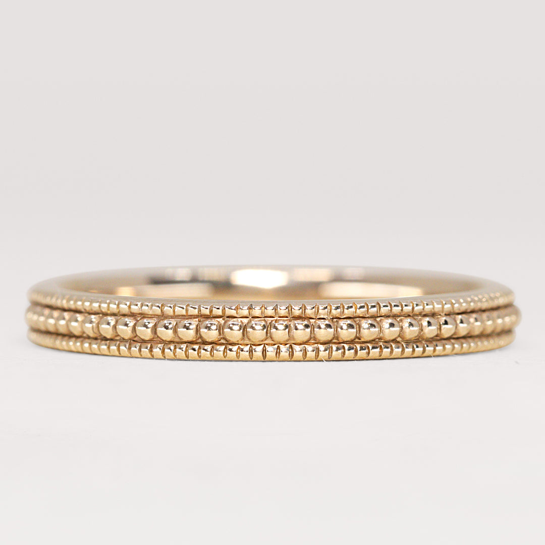 Quinn - Vintage Style Beaded Full or Half Eternity Style Wedding Ring - Made-to-Order Wedding Rings - Made-to-Order