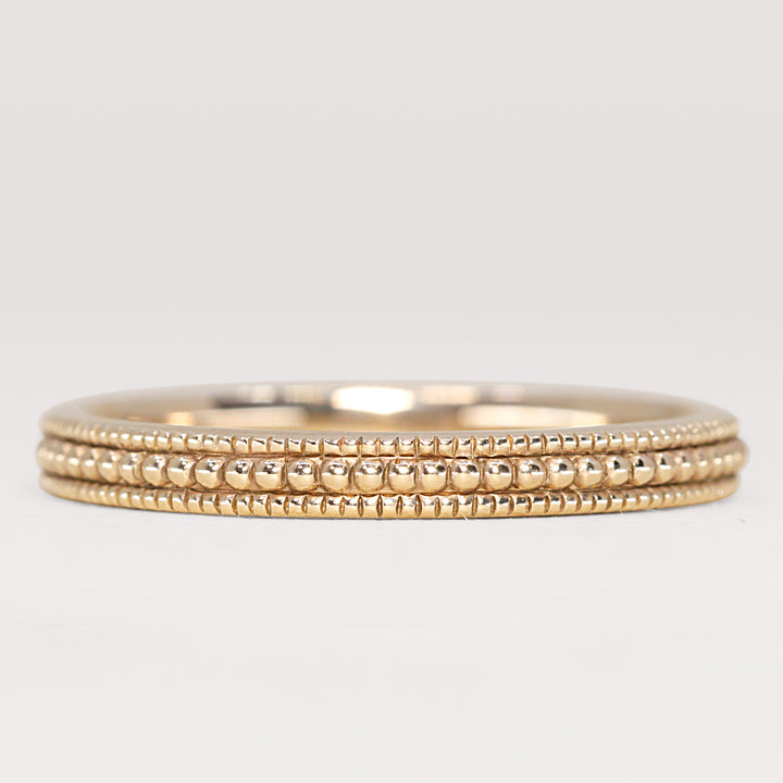 Quinn - Vintage Style Beaded Full or Half Eternity Style Wedding Ring - Made-to-Order Wedding Rings - Made-to-Order