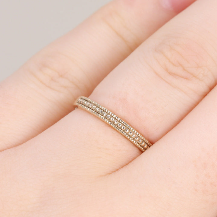 Quinn - Vintage Style Beaded Full or Half Eternity Style Wedding Ring - Made-to-Order Wedding Rings - Made-to-Order