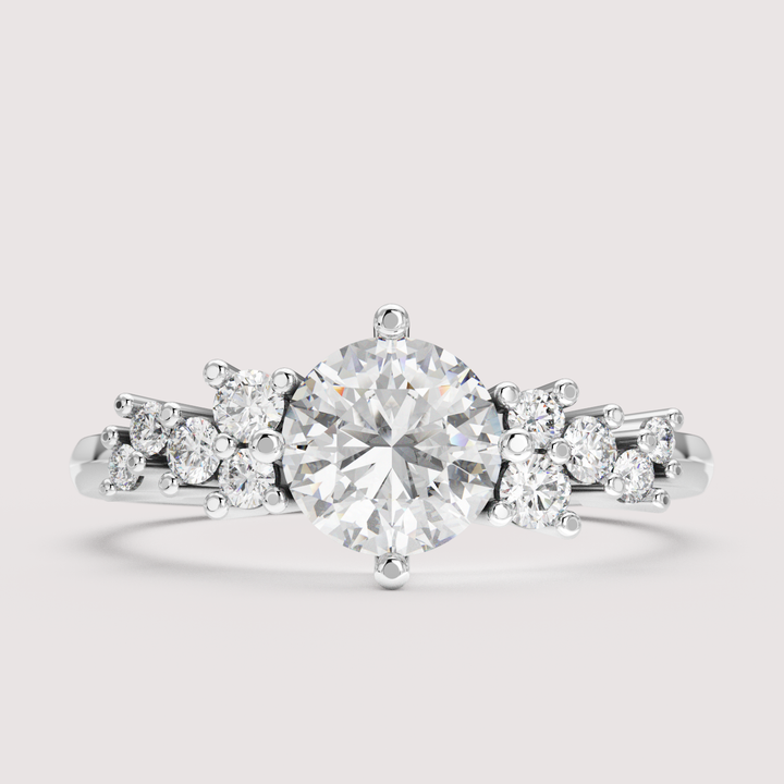 Billie - Round Cut Cluster Engagement Ring Setting