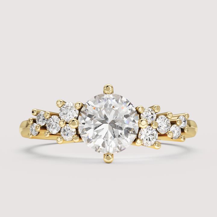 Billie - Round Cut Cluster Engagement Ring Setting