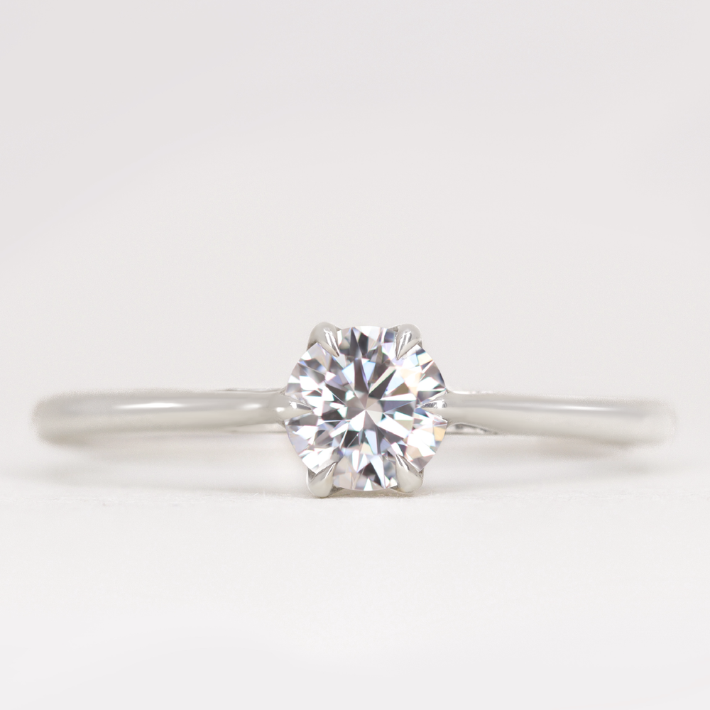 Raine - Round Tulip Basket Solitaire Engagement Ring Setting