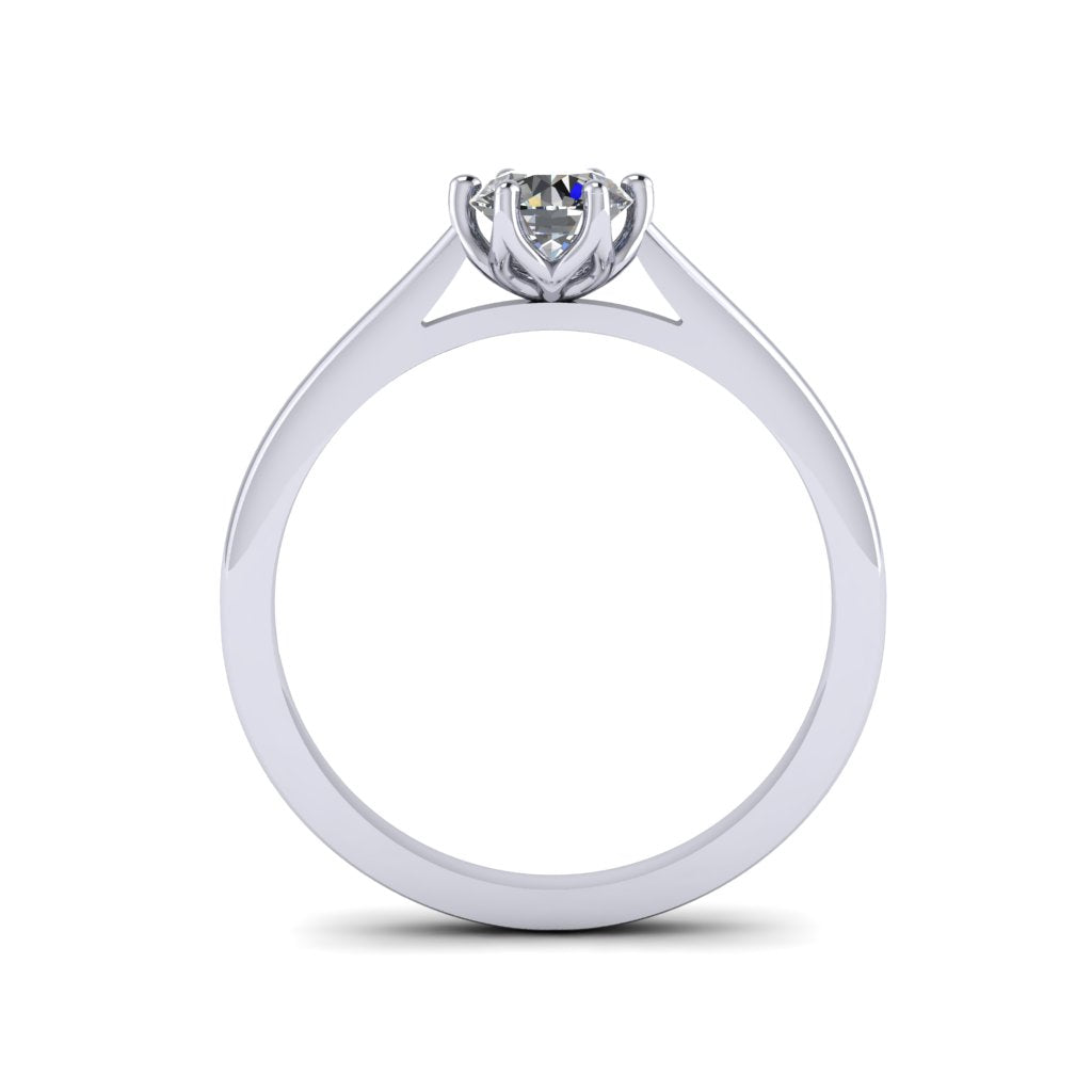 Raine - Round Tulip Basket Solitaire Engagement Ring Setting