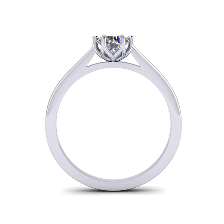 Raine - Round Tulip Basket Solitaire Engagement Ring Setting