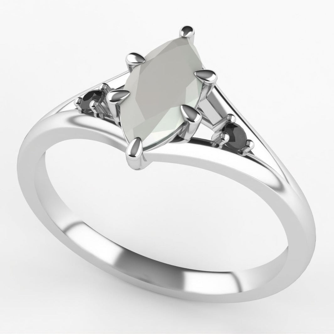 Stevie - The Taylor Collection - Marquise Salt & Pepper Diamond Engagement Ring Engagement Rings - Price On Application