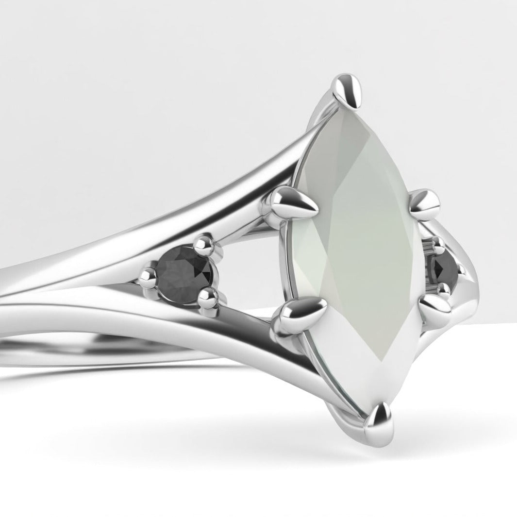 Stevie - The Taylor Collection - Marquise Salt & Pepper Diamond Engagement Ring Engagement Rings - Price On Application