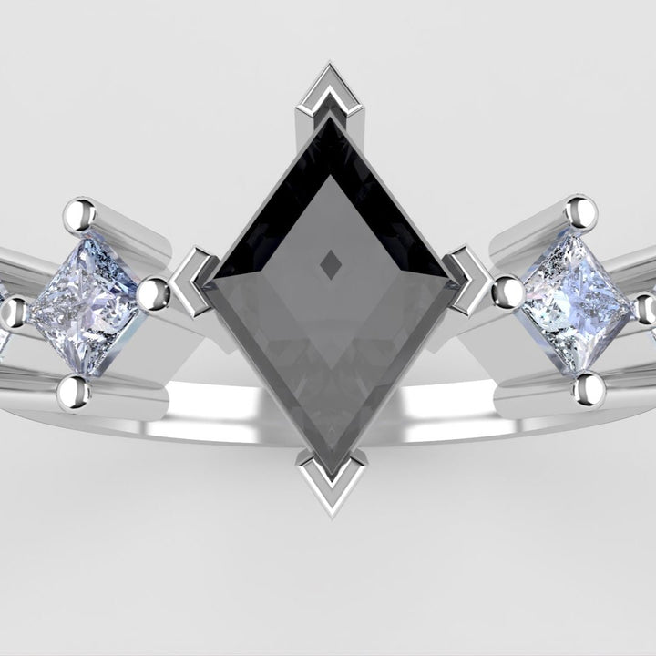 Bonnie - The Taylor Collection - Kite Shaped Salt & Pepper Diamond Engagement Ring Engagement Rings - Price On Application