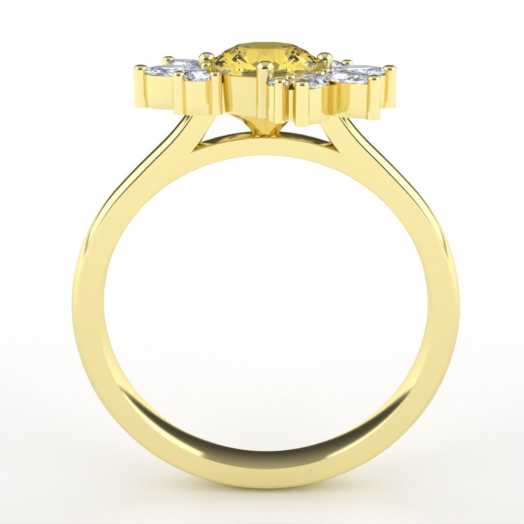 Abi - The Taylor Collection - Yellow Sapphire Cluster Engagement Ring Engagement Rings - Price On Application