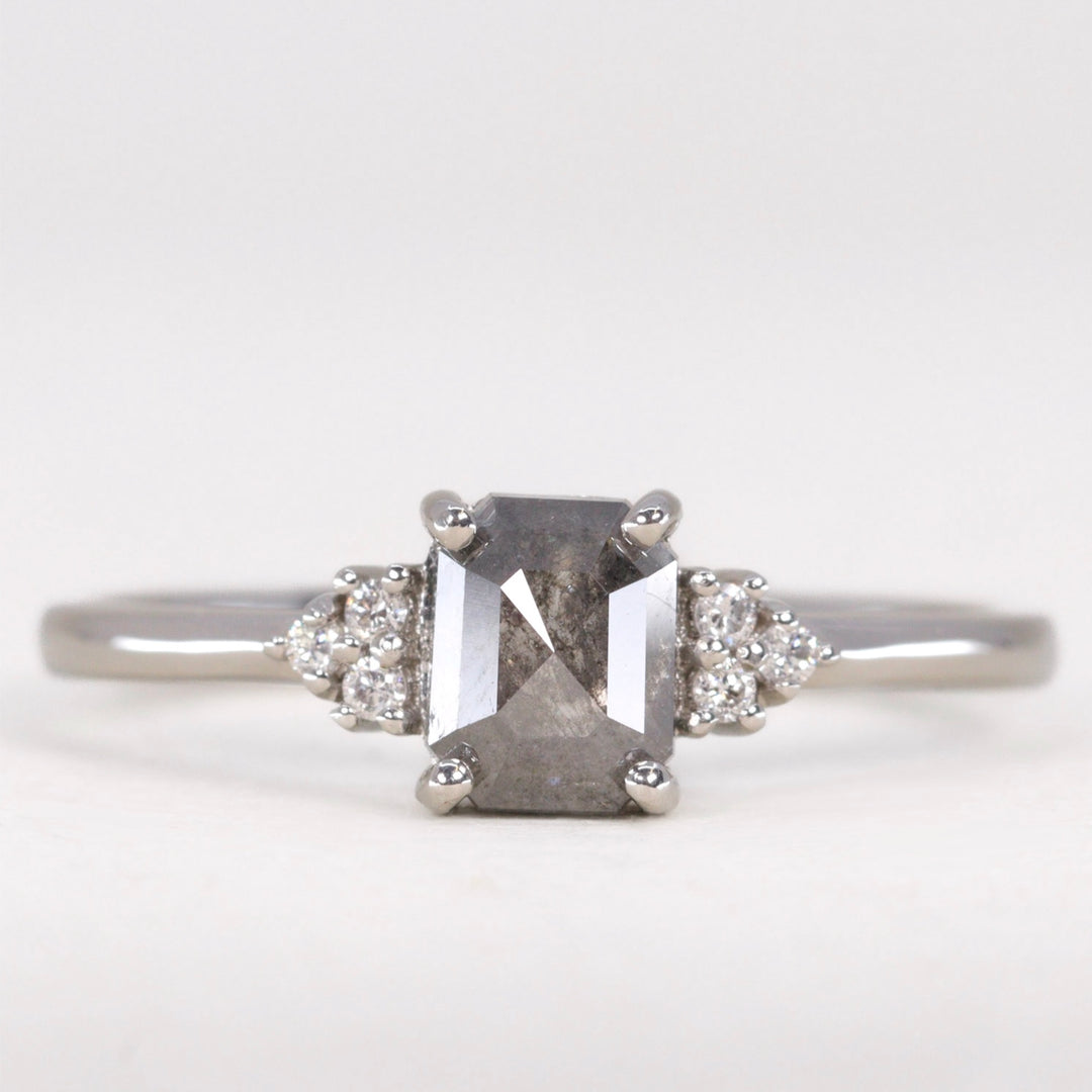 Henrietta - Salt & Pepper Diamond Cluster Ring - Ready-to-Wear Engagement Rings - Ready-to-Ship