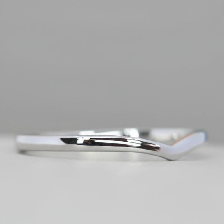 Clara - Polished Wishbone Shaped Wedding Ring - Made-to-Order Wedding Rings - Made-to-Order