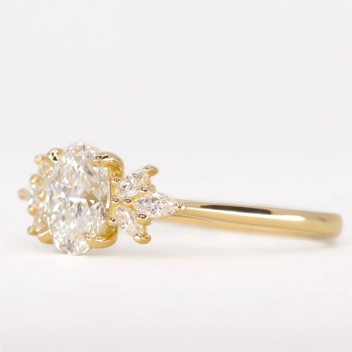 Astrid - Oval Diamond Floral Engagement Ring Setting