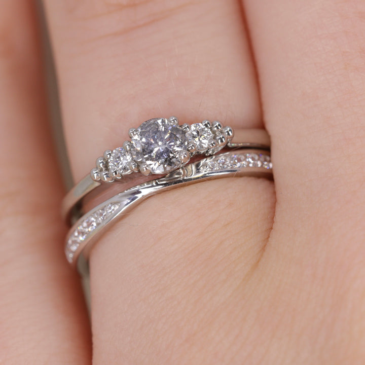 Valerie - Diamond Set Ribbon Twist Wedding Ring - Made to Order Wedding Rings - Made-to-Order