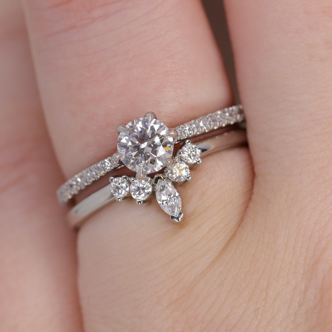 Winnie - Marquise Petite Tiara Style Diamond Wedding Ring - Made-To-Order Wedding Rings - Made-to-Order