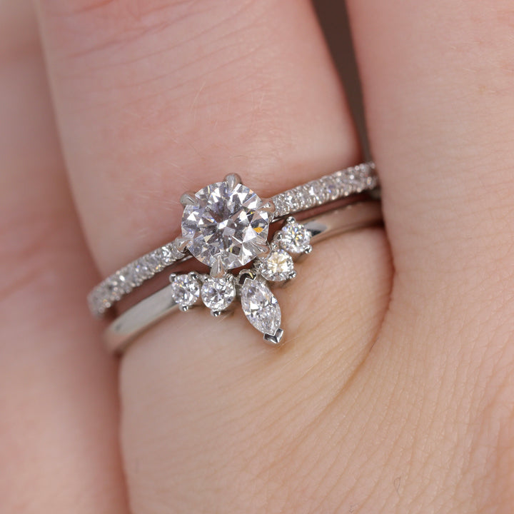 Winnie - Marquise Petite Tiara Style Diamond Wedding Ring - Made-To-Order Wedding Rings - Made-to-Order