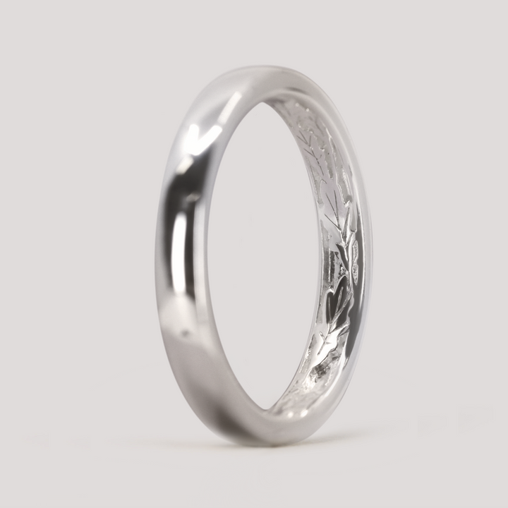 Xander - Slim Hidden Leaves Unisex Wedding Ring - Made-to-Order Wedding Rings - Made-to-Order