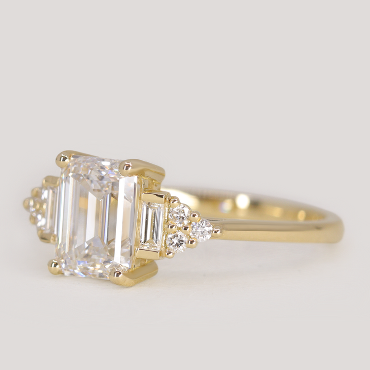 Arden - Emerald Cut Lab Grown Diamond Art Deco Engagement Ring Engagement Rings - Made-to-Order