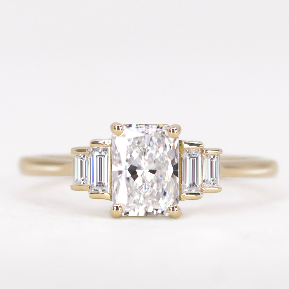 Erin - Art Deco Radiant Cut Engagement Ring Setting
