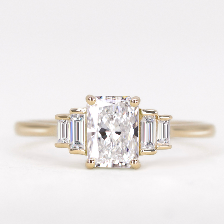 Erin - Art Deco Radiant Cut Engagement Ring Setting