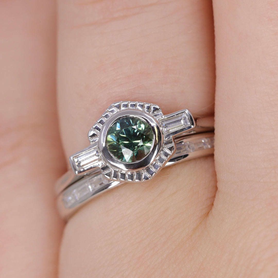 Zara - Channel Set Baguette Diamond Half Eternity Wedding Ring - Made-to-Order Wedding Rings - Made-to-Order