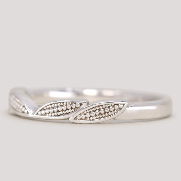 Zoey - Beaded Floral Wedding Ring - Ready-To-Wear Wedding Rings - Ready-to-Ship