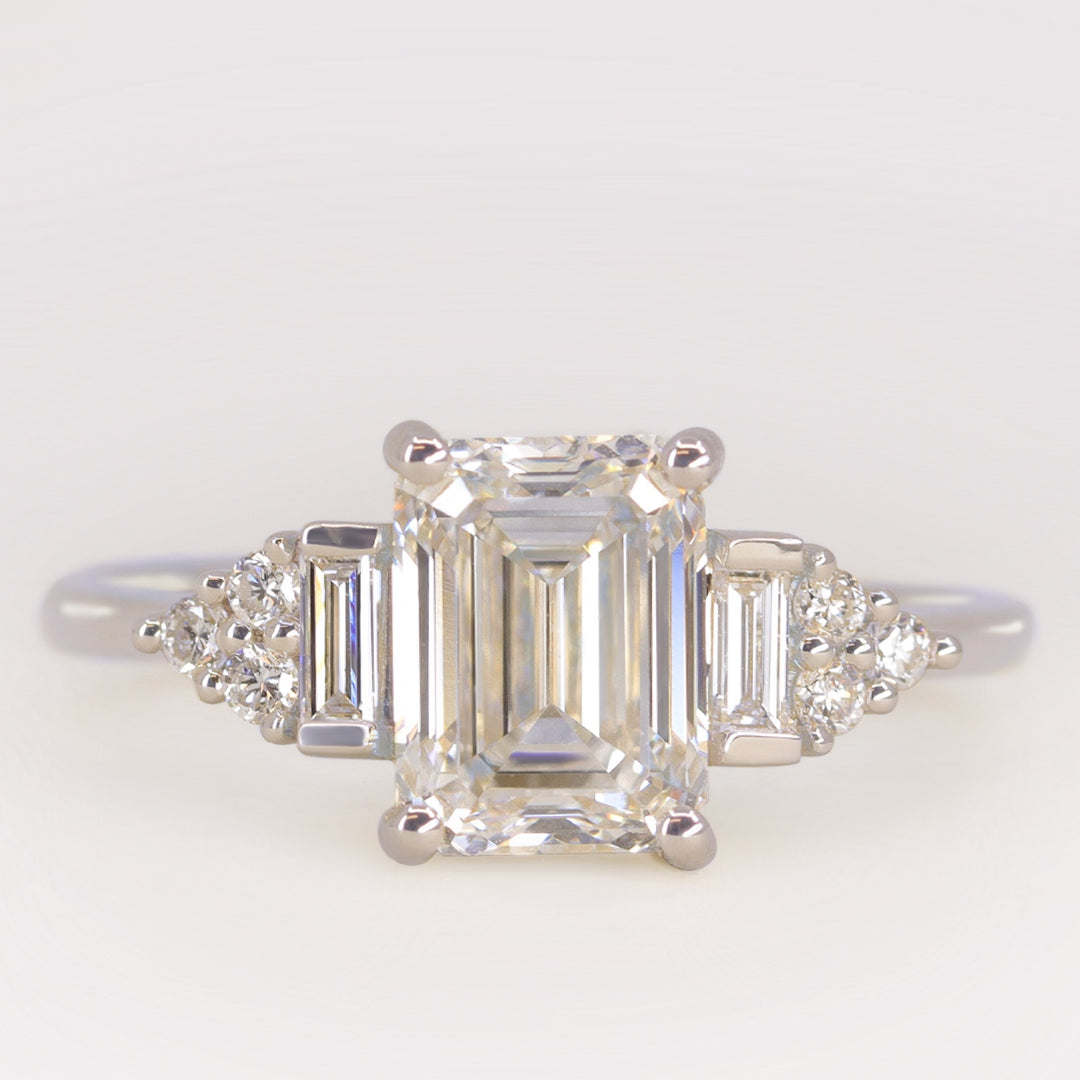 Arden - Emerald Cut Art Deco Engagement Ring Setting