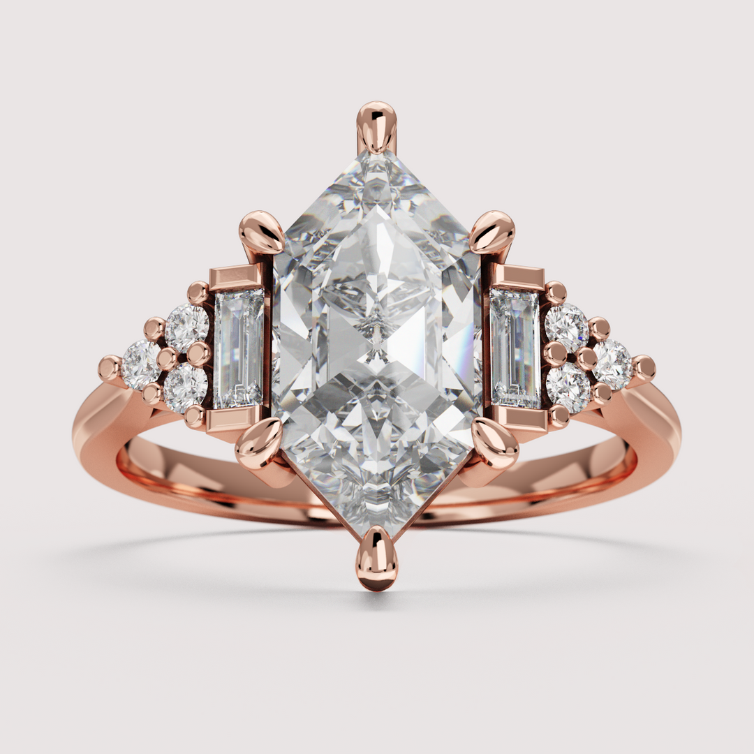 Arden - Hexagon Cut Art Deco Engagement Ring Setting