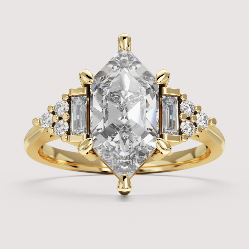 Arden - Hexagon Cut Art Deco Engagement Ring Setting