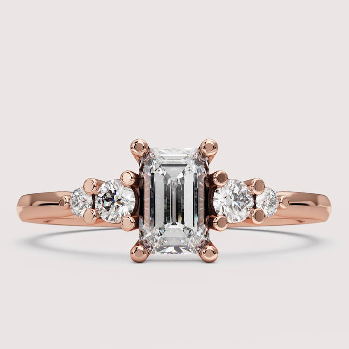 Caitlin - Emerald Cut 5 Stone Engagement Ring Setting