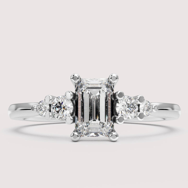 Caitlin - Emerald Cut 5 Stone Engagement Ring Setting