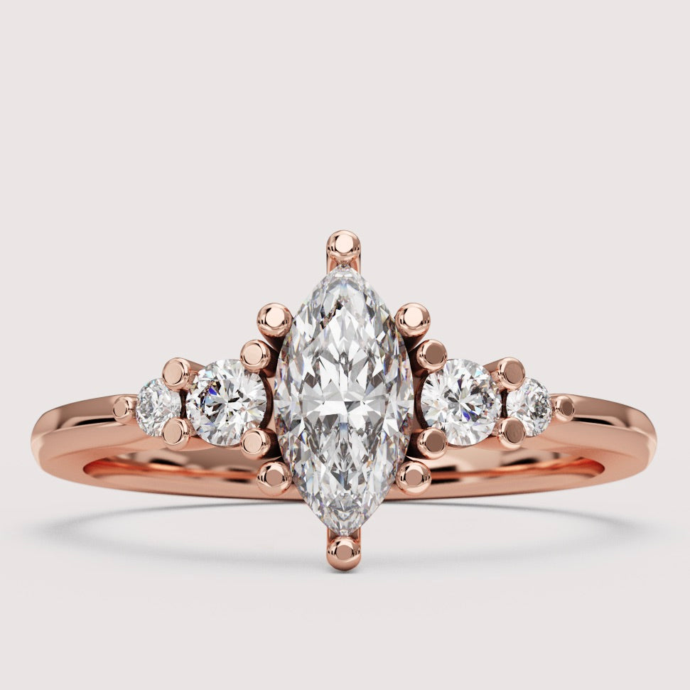 Caitlin - Marquise Cut 5 Stone Engagement Ring Setting