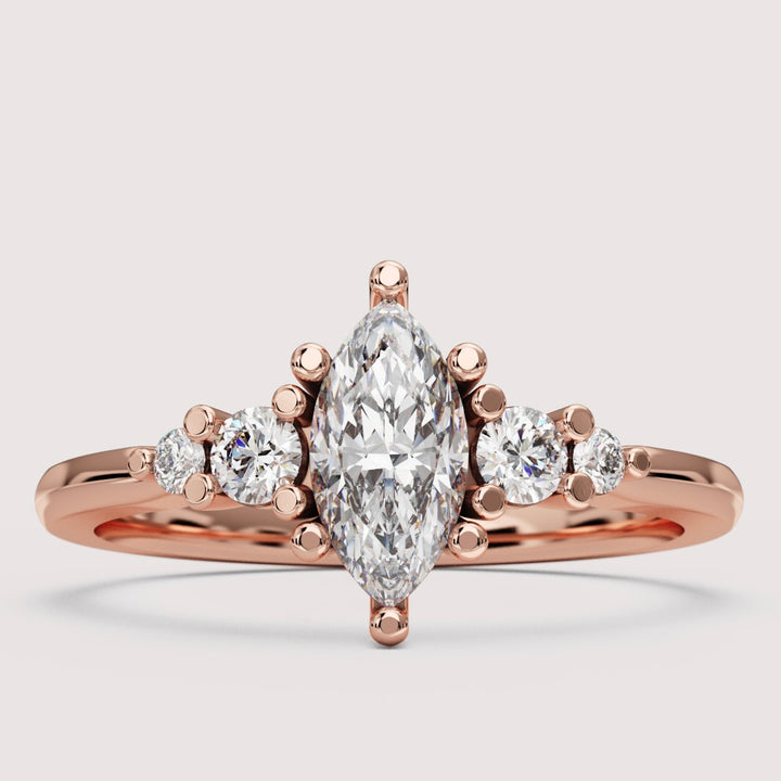 Caitlin - Marquise Cut 5 Stone Engagement Ring Setting