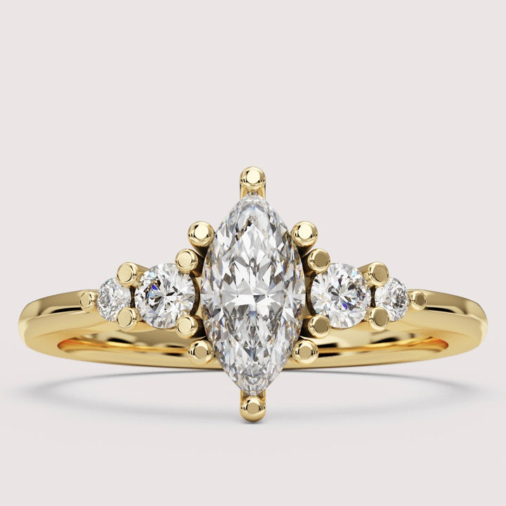 Caitlin - Marquise Cut 5 Stone Engagement Ring Setting
