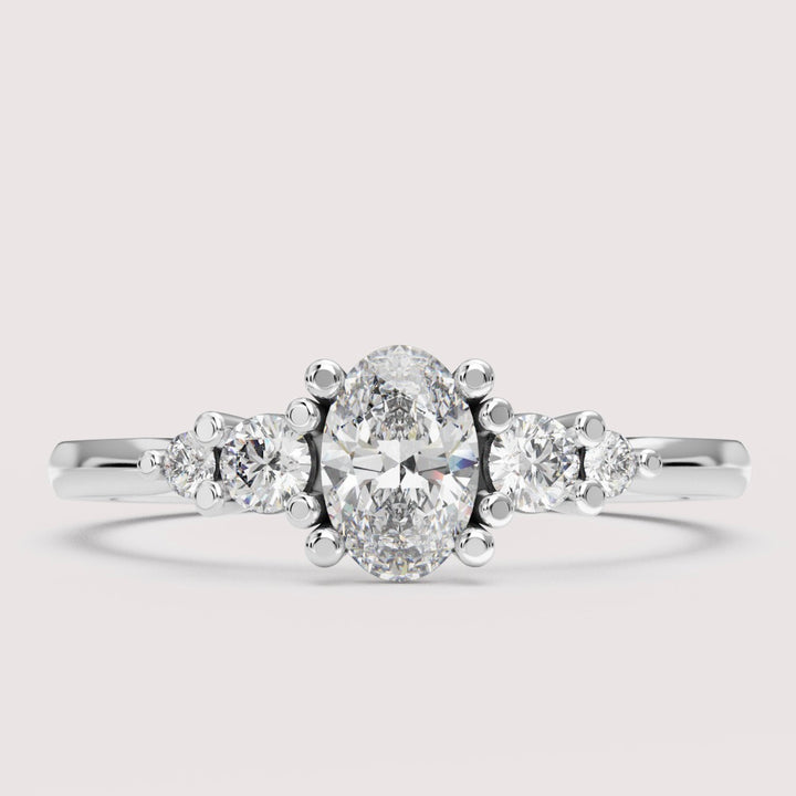 Caitlin - Oval Cut 5 Stone Engagement Ring Setting