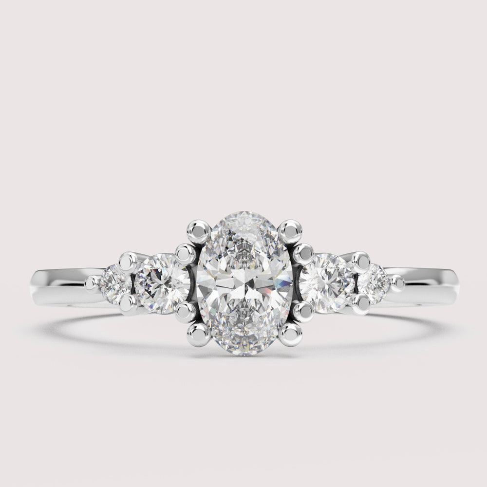 Caitlin - Oval Cut 5 Stone Engagement Ring Setting