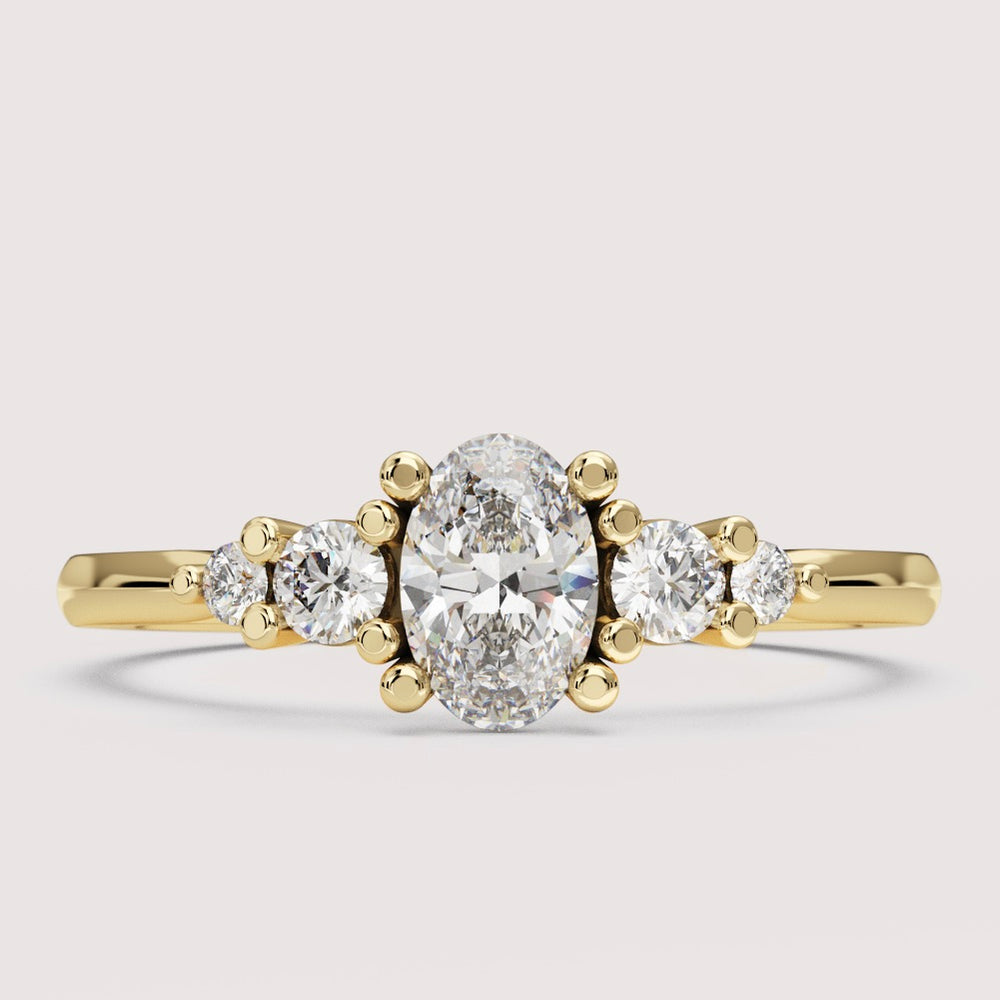Caitlin - Oval Cut 5 Stone Engagement Ring Setting
