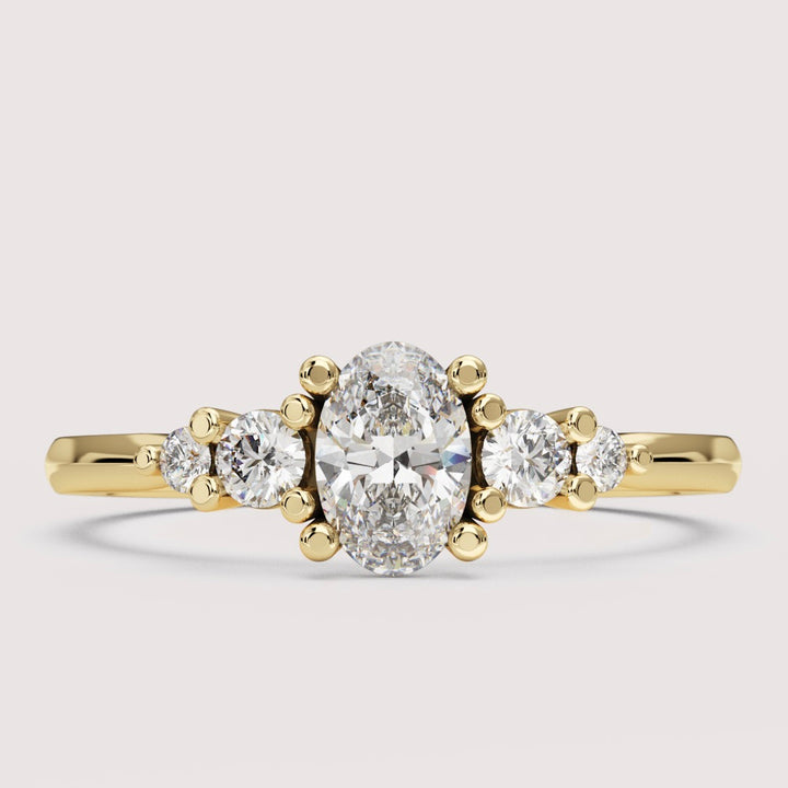 Caitlin - Oval Cut 5 Stone Engagement Ring Setting