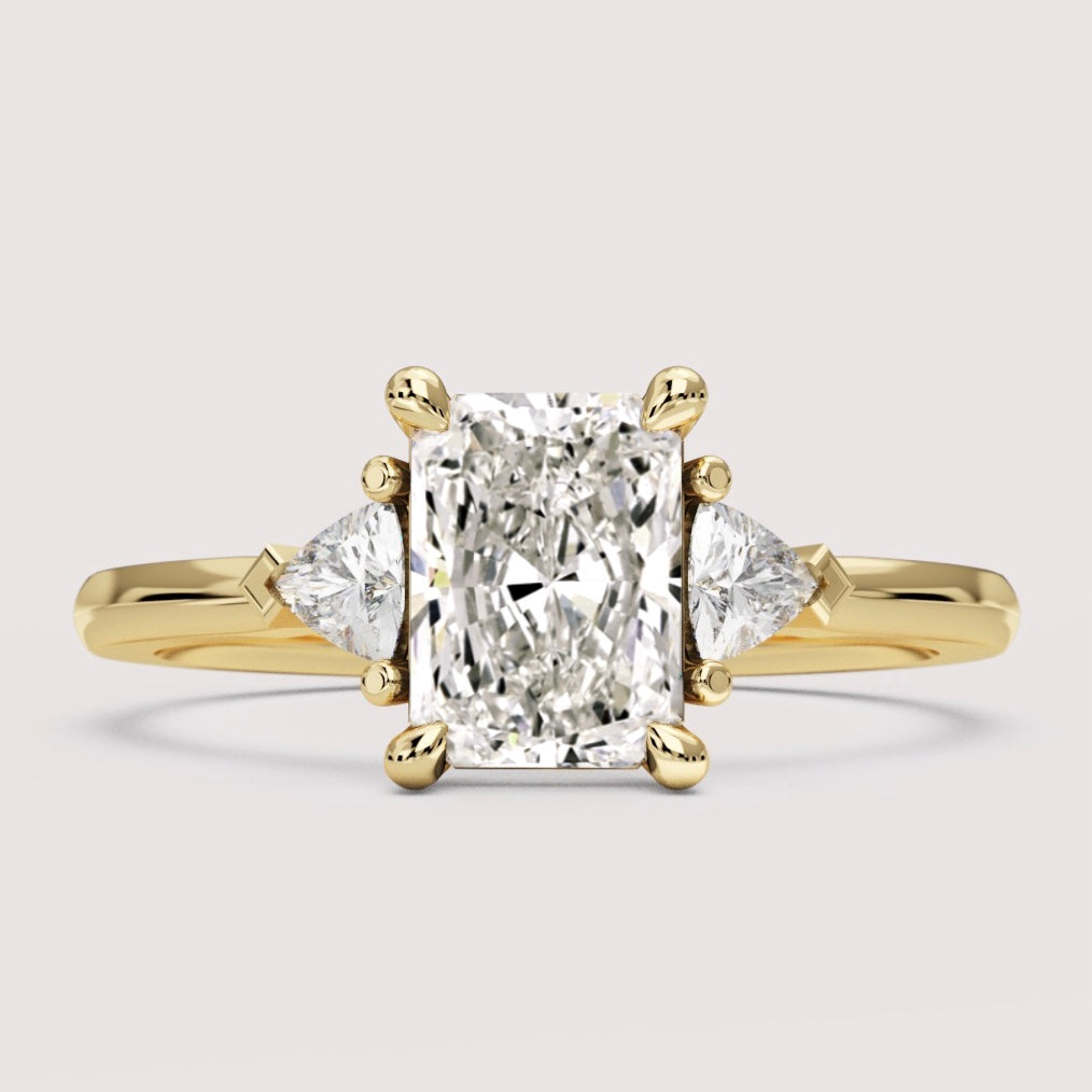 Delphine - Radiant Cut Diamond Trilliant Accents Trilogy Build