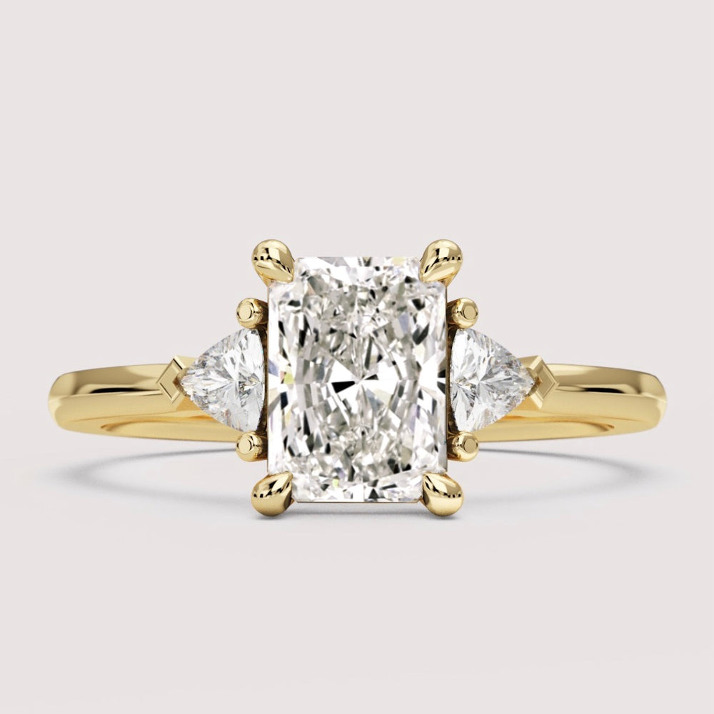 Delphine - Radiant Cut Trilogy Engagement Ring Setting