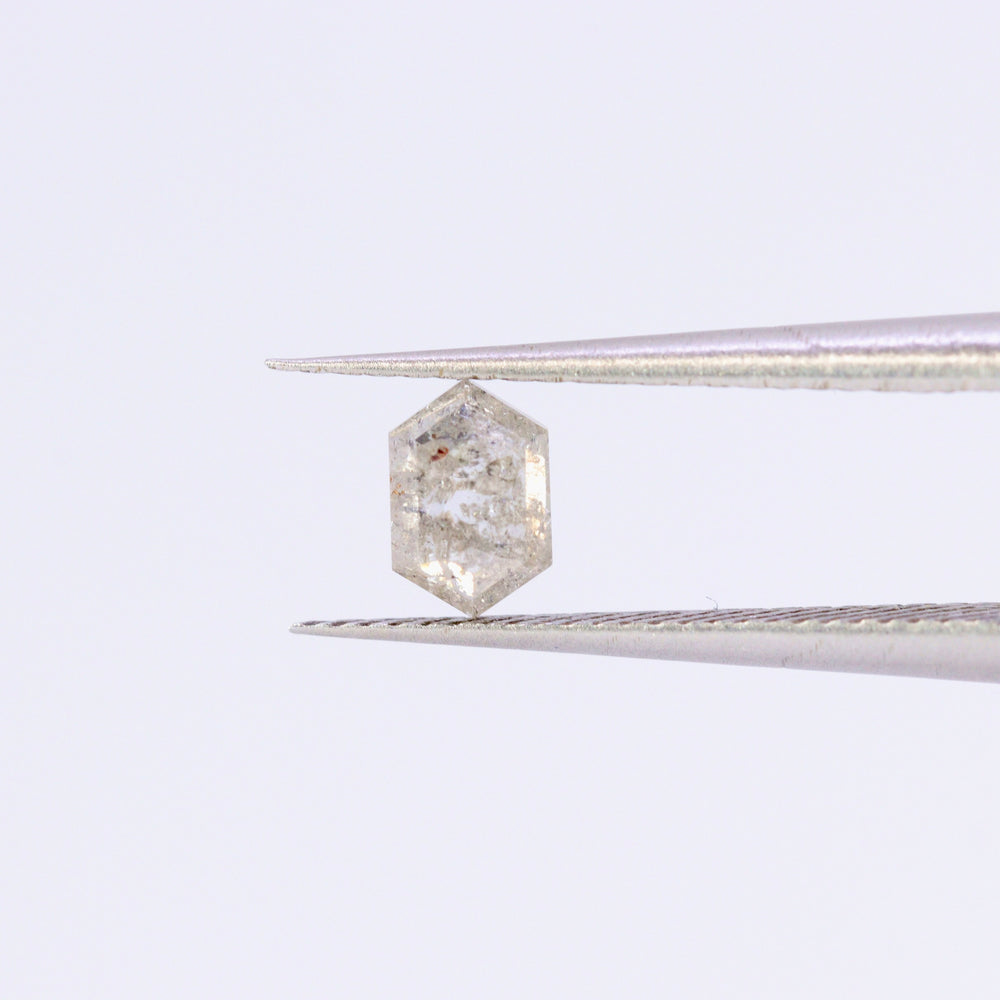 Salt and Pepper Diamond | 0.41ct Elongated Hexagon Cut, Loose Gemstone Loose Gemstones