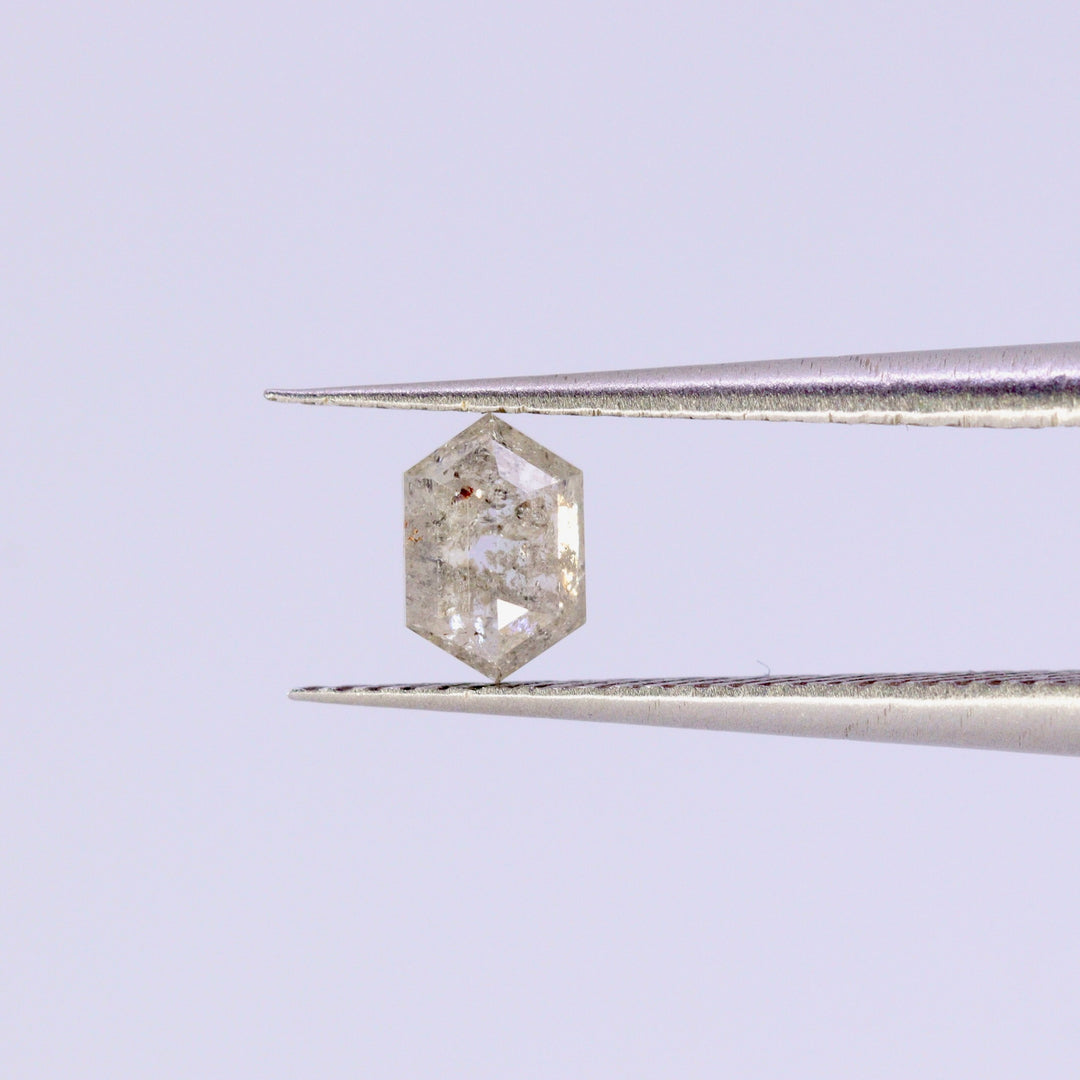 Salt and Pepper Diamond | 0.41ct Elongated Hexagon Cut, Loose Gemstone Loose Gemstones