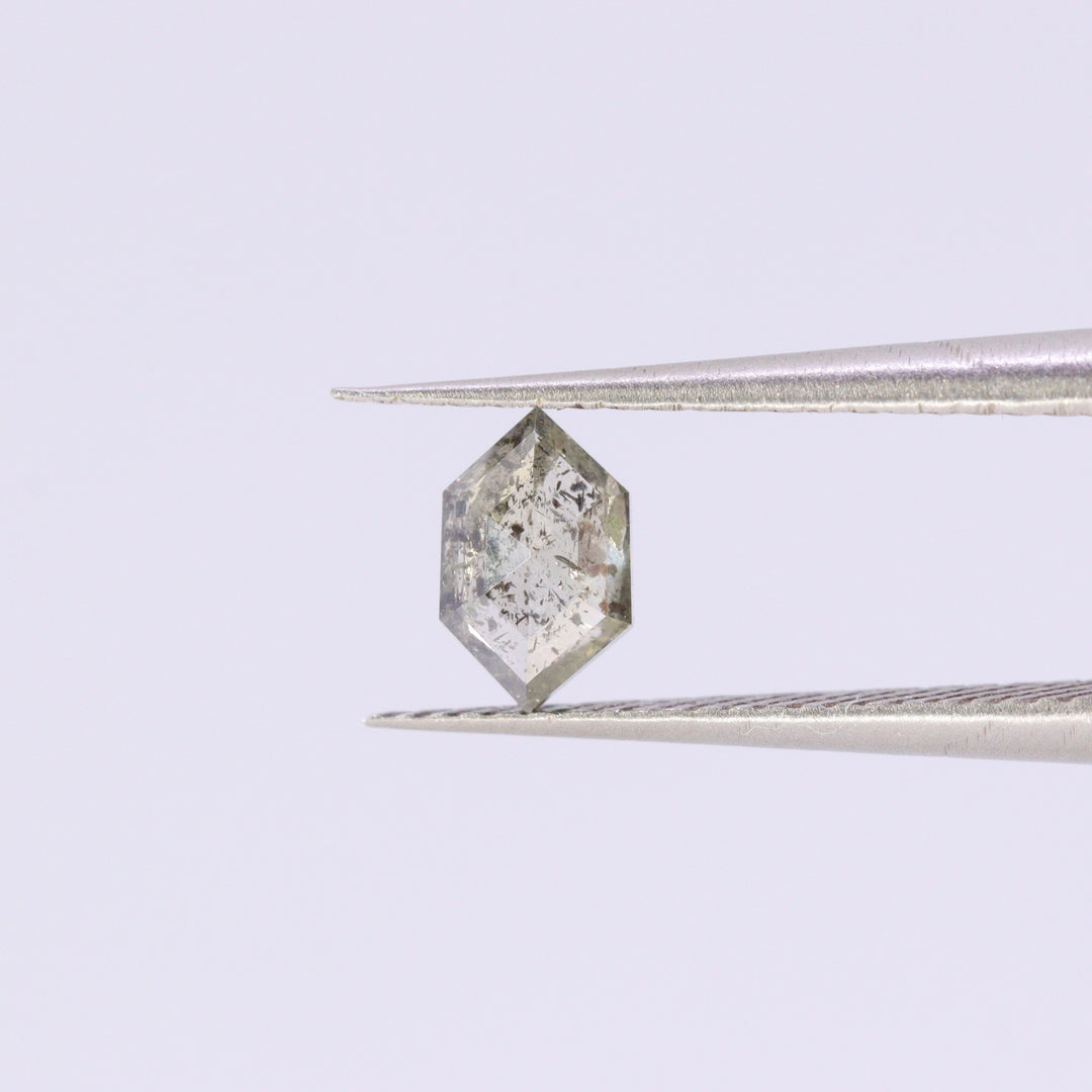 Salt and Pepper Diamond | 0.37ct Elongated Hexagon Cut, Loose Gemstone Loose Gemstones