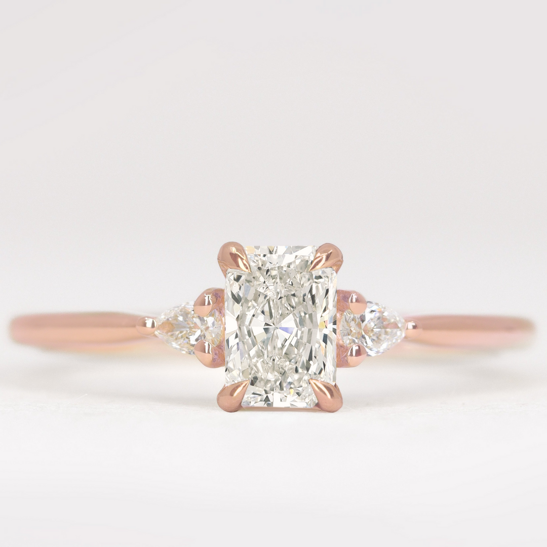 Elspeth - Radiant Cut Trilogy Engagement Ring Setting