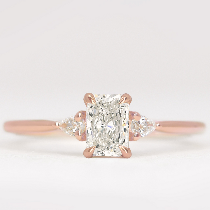 Elspeth - Radiant Cut Trilogy Engagement Ring Setting